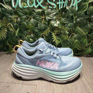 Hoka One One Womens Bondi 8 1127952 SSK Blue Running Shoes Sneakers Size 8.5 D